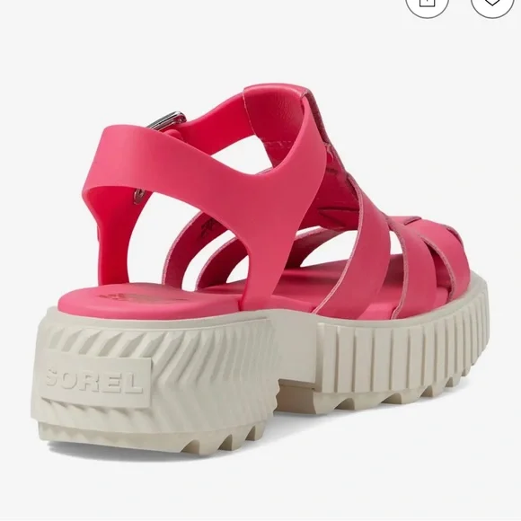 NWOT Sorel Ona Streetworks Fisherman Mid Chunky Pink and Cream Sandals - Picture 3 of 3